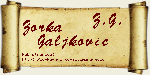 Zorka Galjković vizit kartica